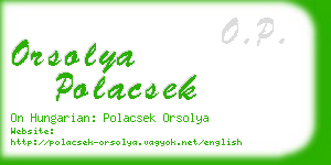 orsolya polacsek business card